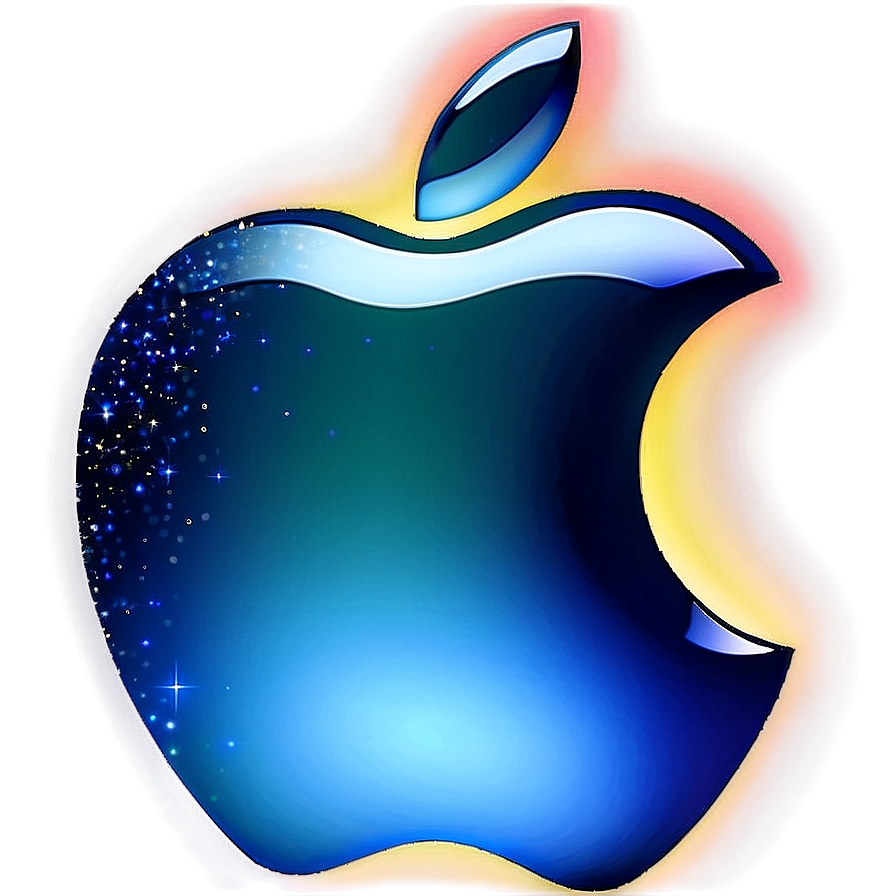 Apple Logo with Sparkles PNG 46 PNG with transparent background