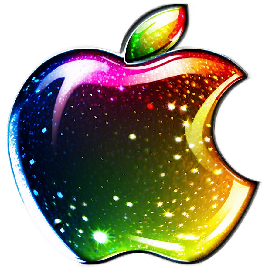 Apple Logo with Sparkles PNG tmu76 PNG with transparent background