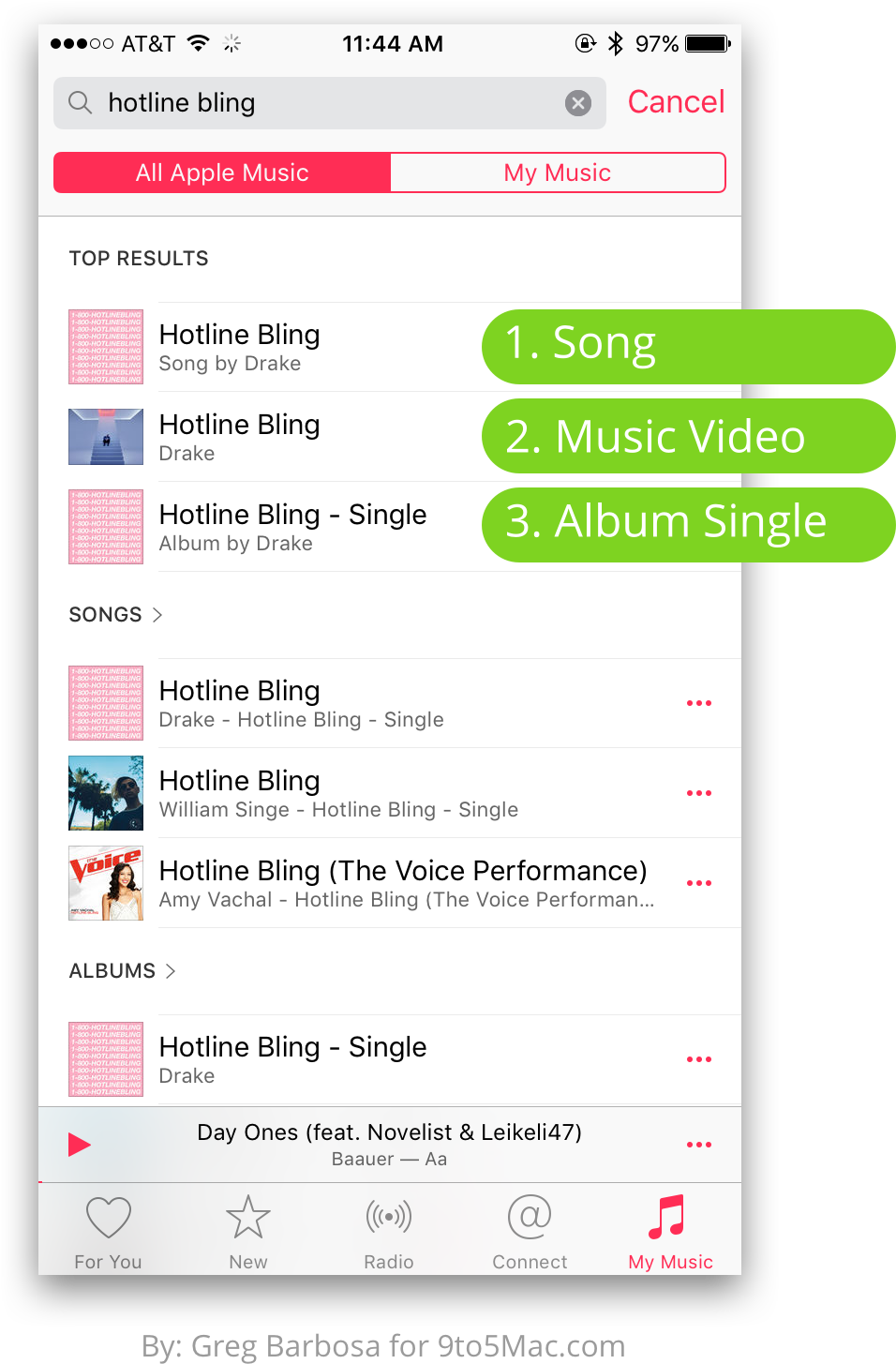 Apple Music Hotline Bling Search Results