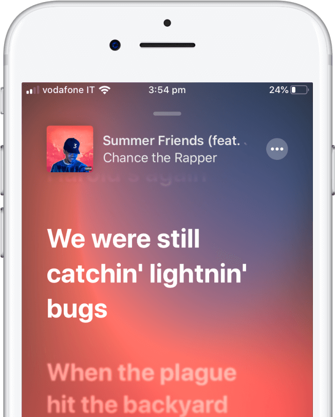 Apple Music Summer Friends Lyrics Display