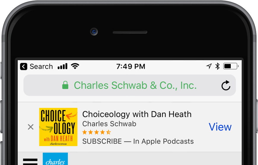 Apple Podcast App Charles Schwab