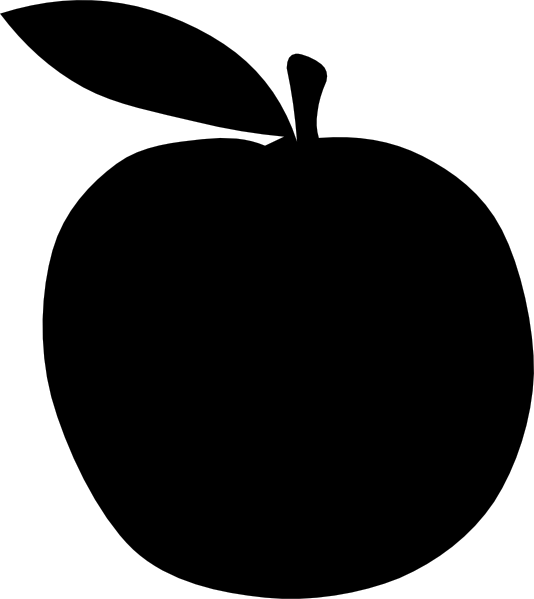 Apple Silhouette Graphic PNG with transparent background