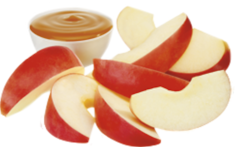 Apple Slices With Caramel Dip PNG with transparent background