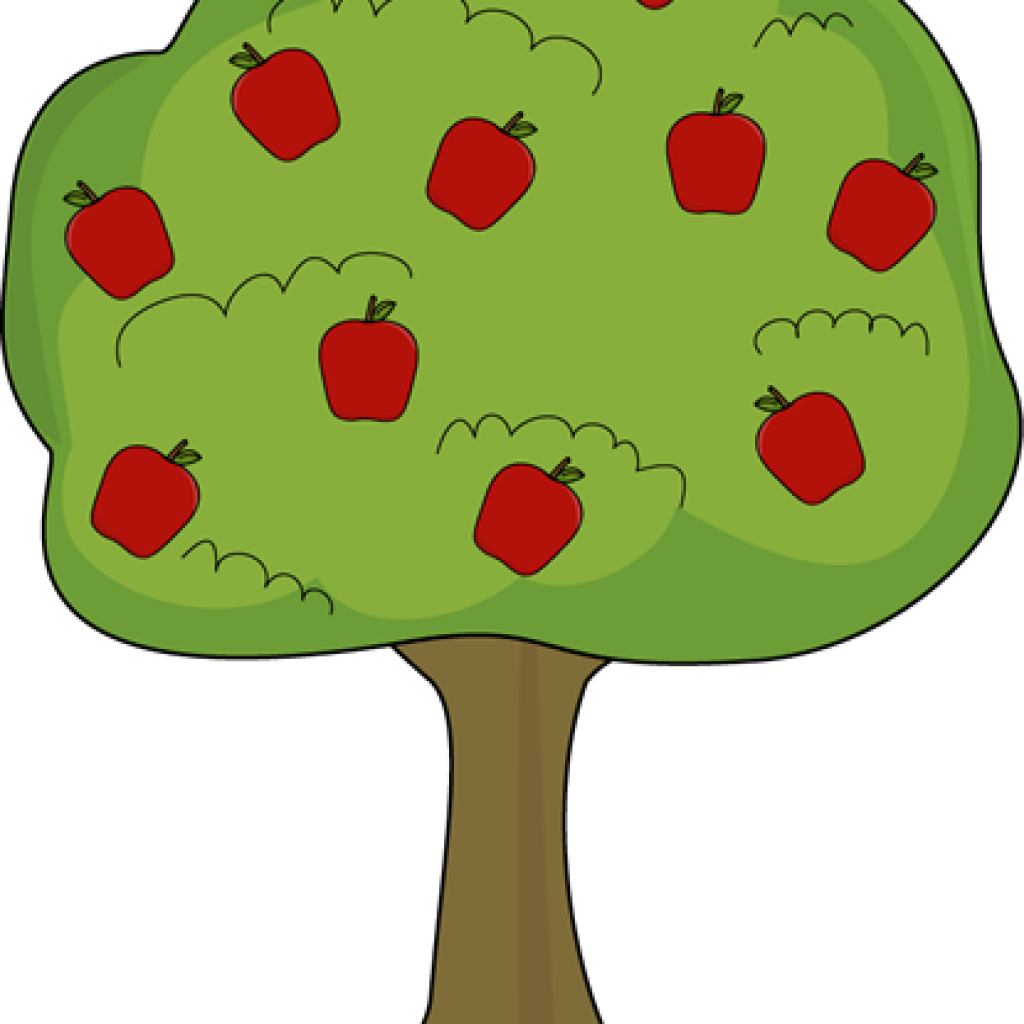 Apple Tree Cartoon Illustration PNG with transparent background