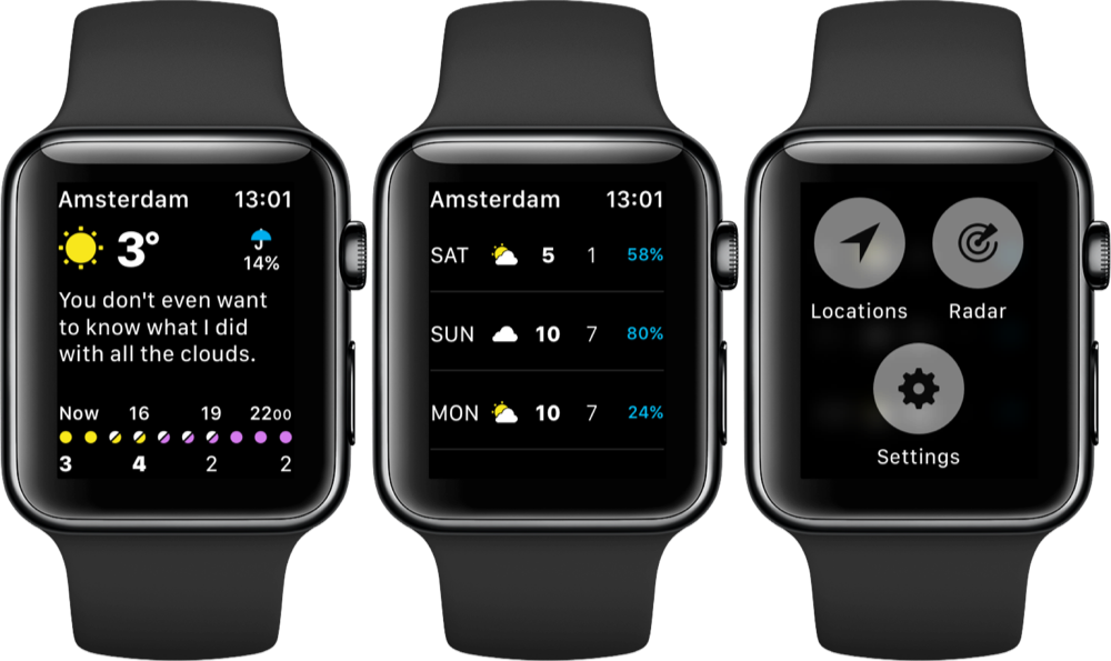 Apple Watch Series Weather App Display