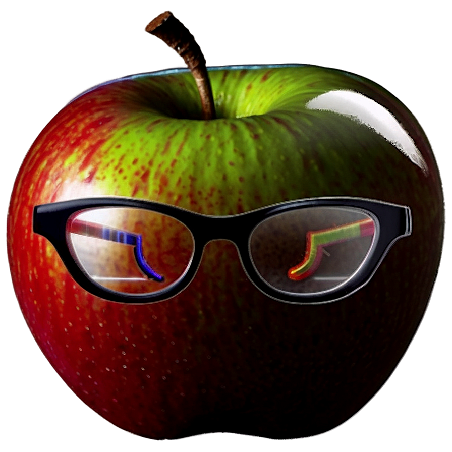 Apple With Glasses Png Jnv56