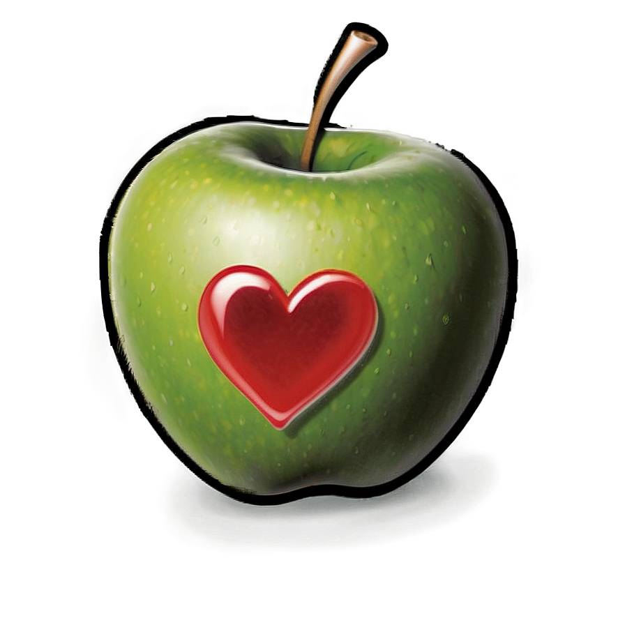 Apple With Heart Png Kbt