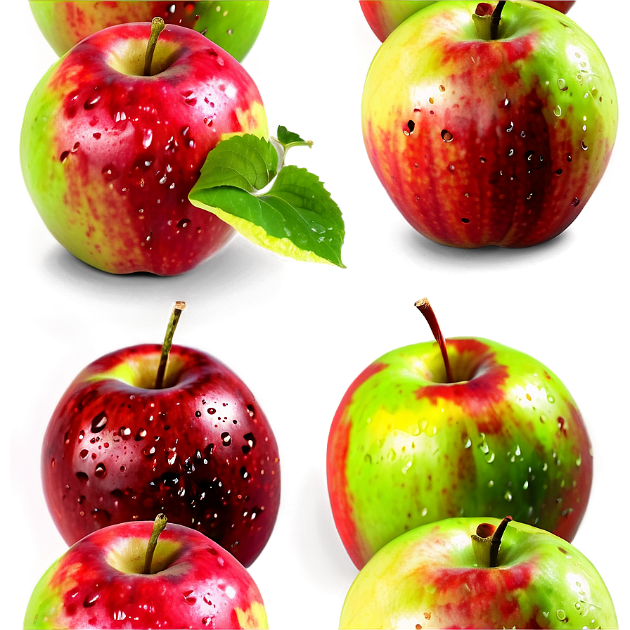 Apple With Water Drops Png 59