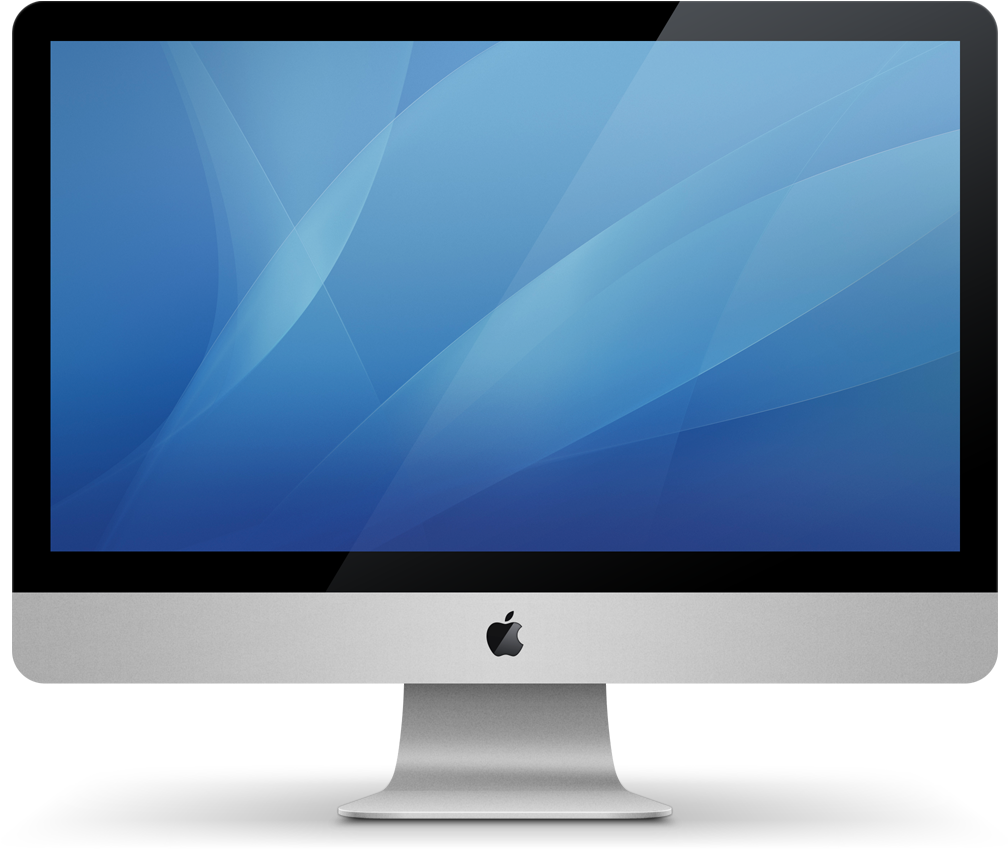 Applei Macwith Blue Background PNG with transparent background