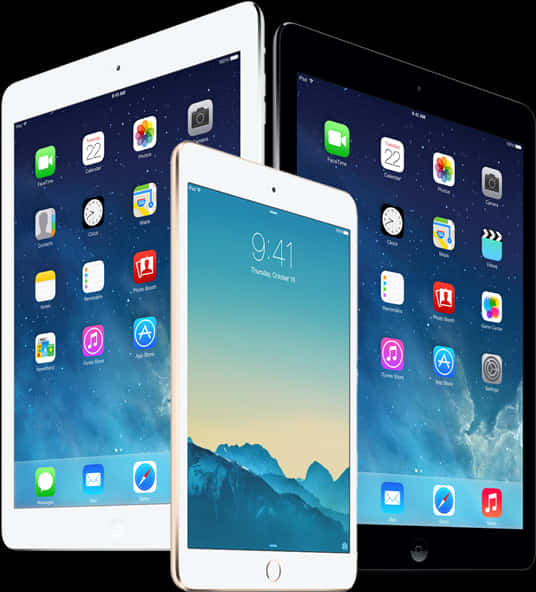 Applei Pad Models Showcase PNG with transparent background