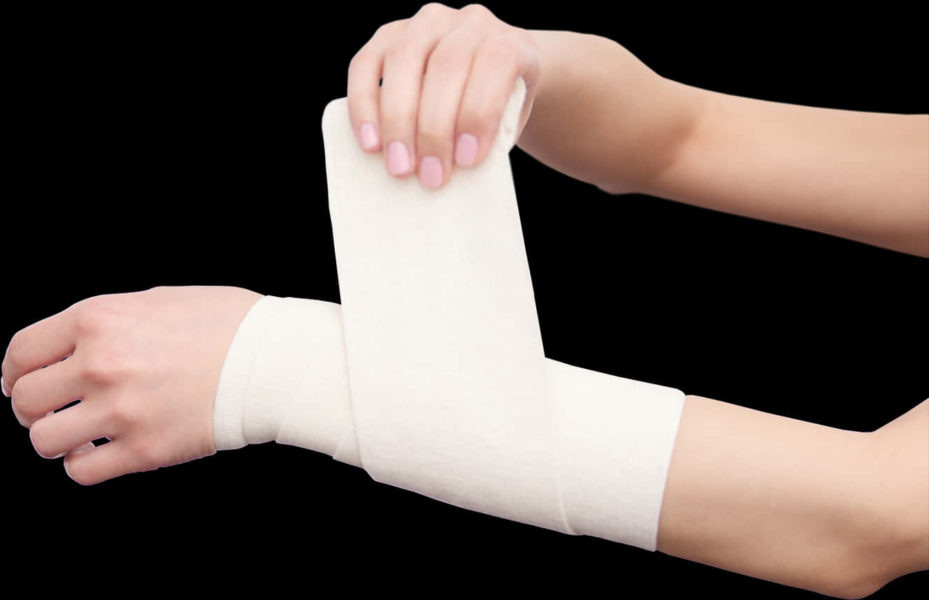 Applying Elastic Bandageon Arm