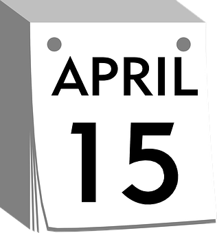 April15 Calendar Page PNG with transparent background