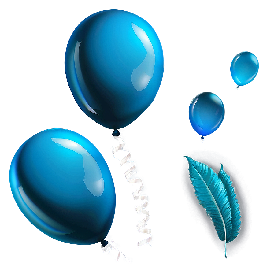 Aqua Blue Balloons Png 35