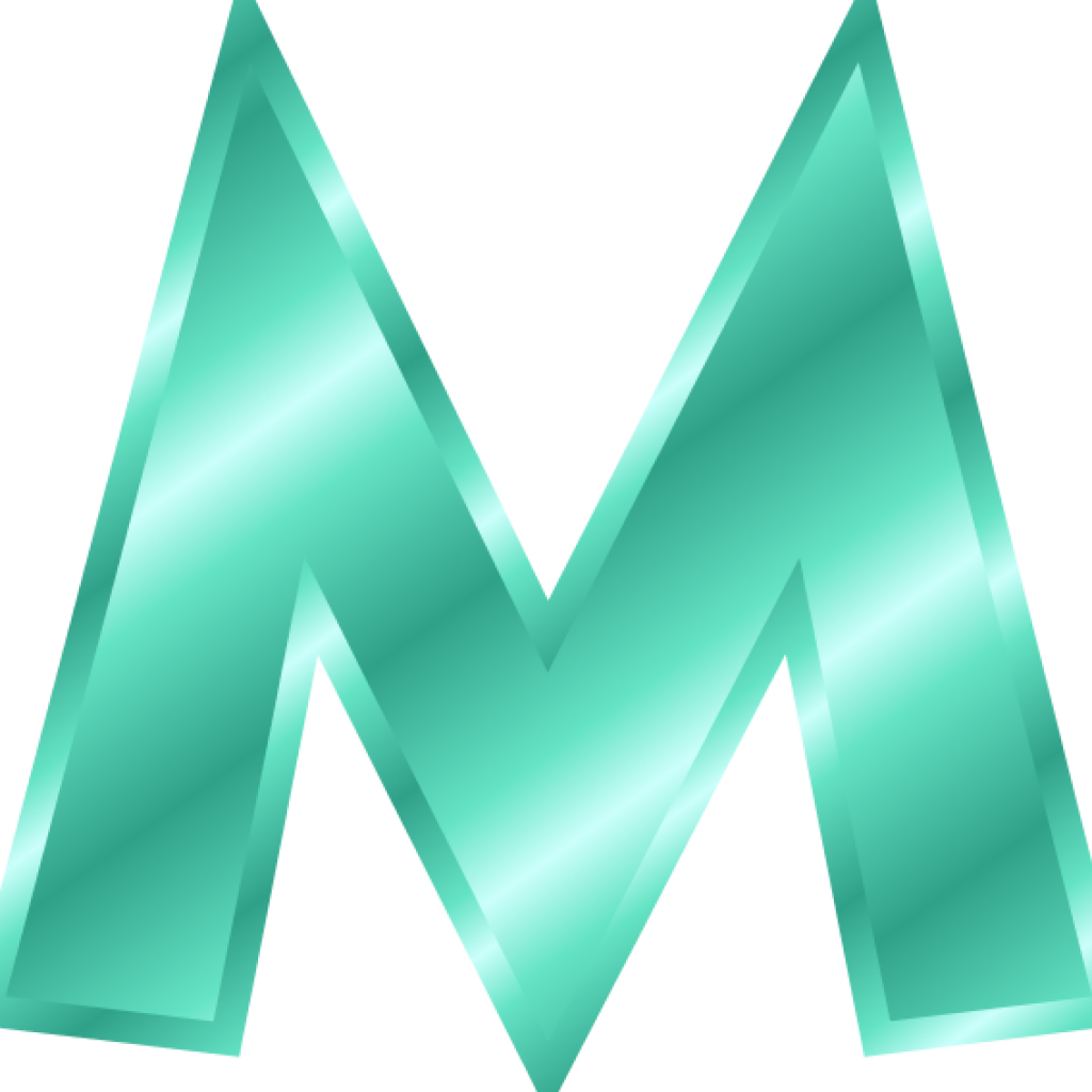 Aqua Glass Letter M