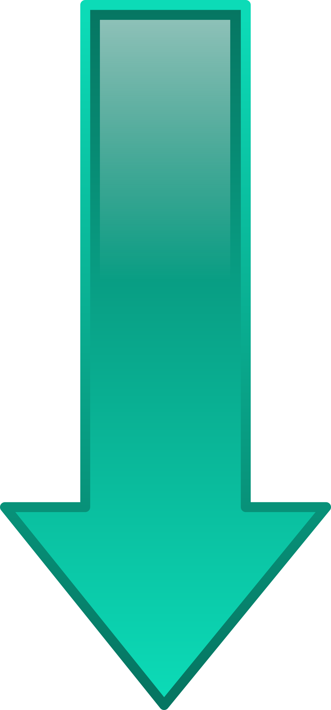 Aqua Gradient Down Arrow