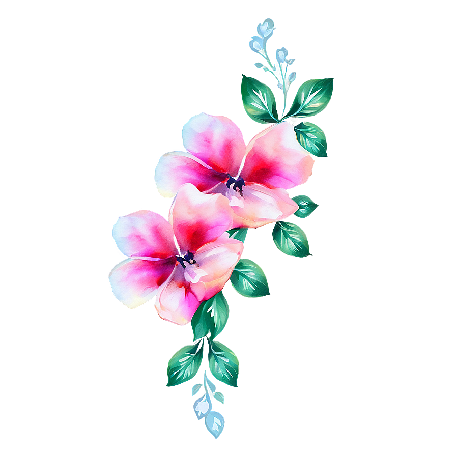 Aquarelle Corner Flower Png Yhw84