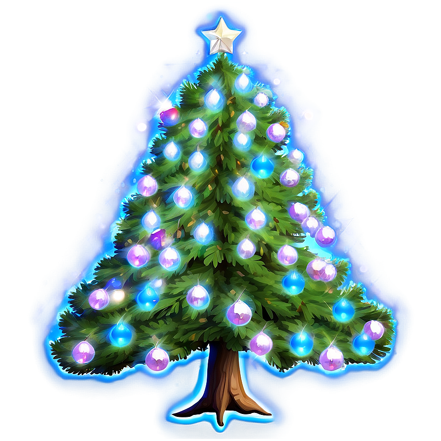 Arbol De Navidad With Blue Lights Png Dja