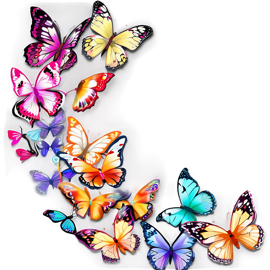 Arc of Butterflies PNG lea PNG with transparent background