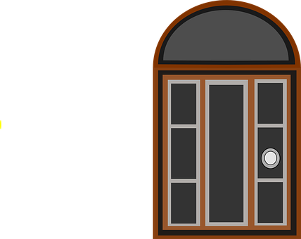 Arched Top Door Illustration PNG with transparent background