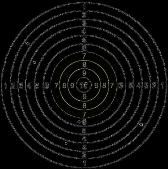 Archery Target Black Background PNG with transparent background