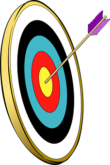 Archery Targetwith Arrow PNG with transparent background