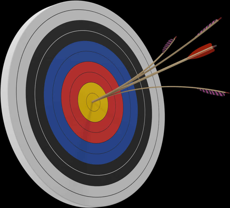 Archery Targetwith Arrows PNG with transparent background