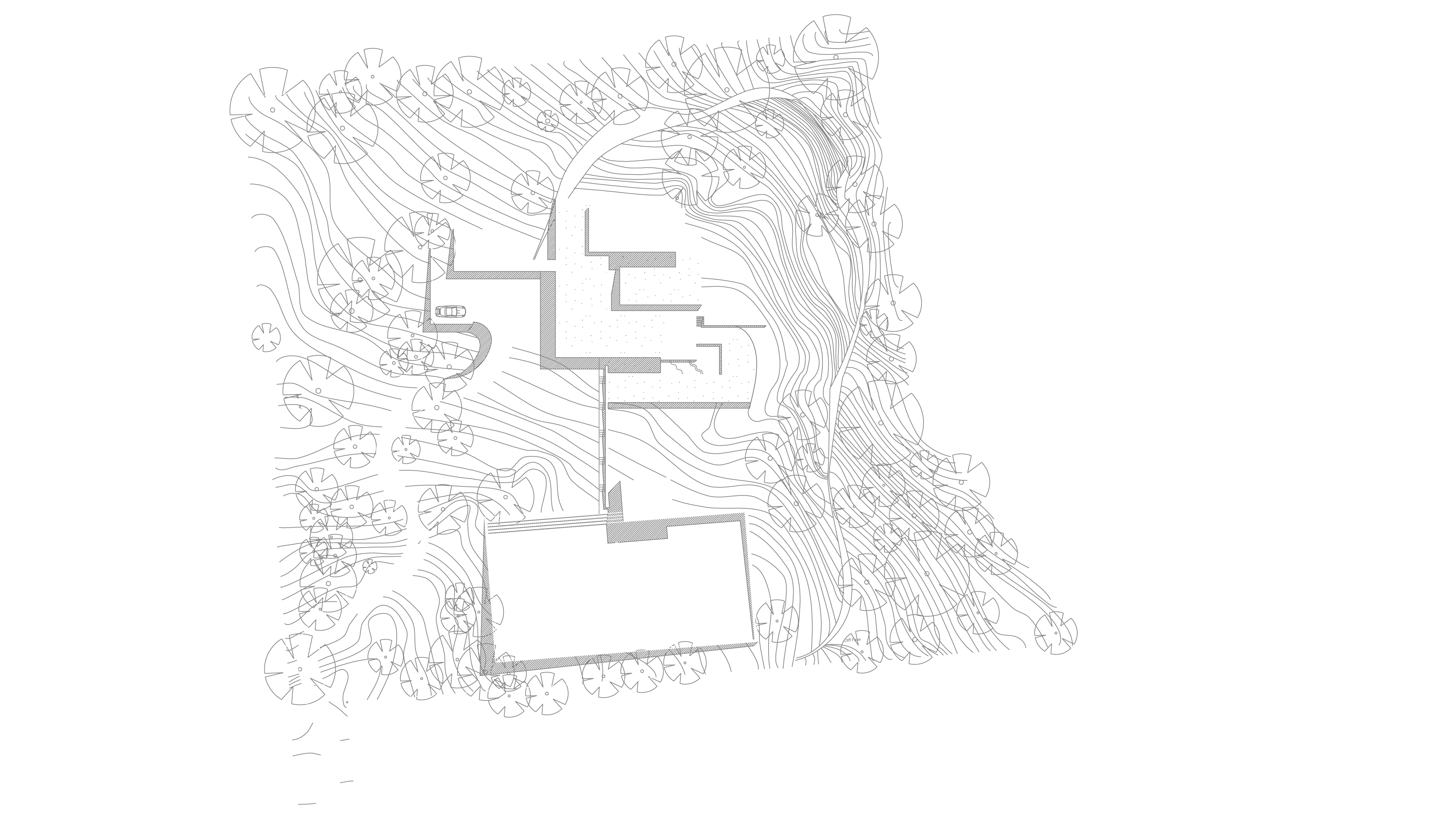 Behind The House Is A Tiered Outdoor Amphitheatre At - Sketch, HD Png Download PNG with transparent background
