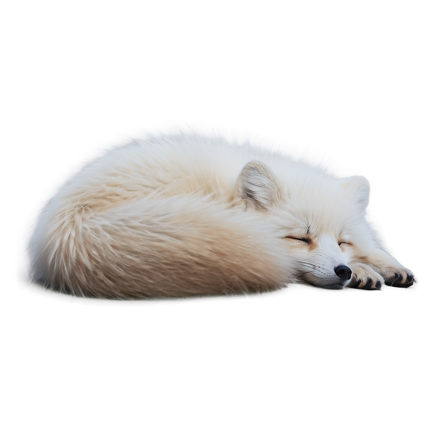 Arctic Fox Curled Up Sleep PNG 26 PNG with transparent background