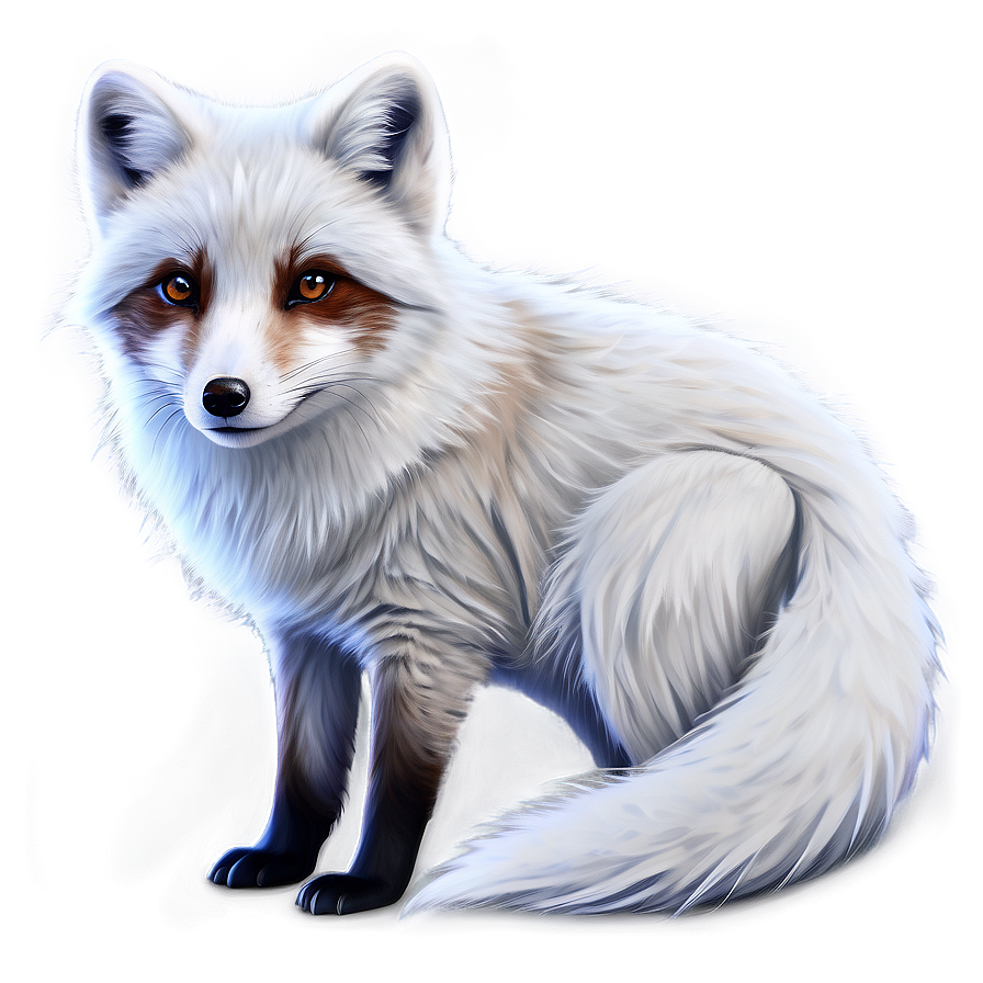 Arctic Fox Digital Painting PNG 06232024 PNG with transparent background
