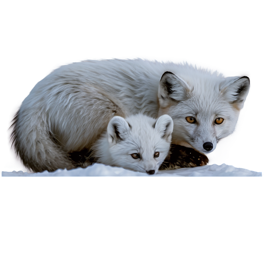 Arctic Fox Family Moment PNG 06232024 PNG with transparent background