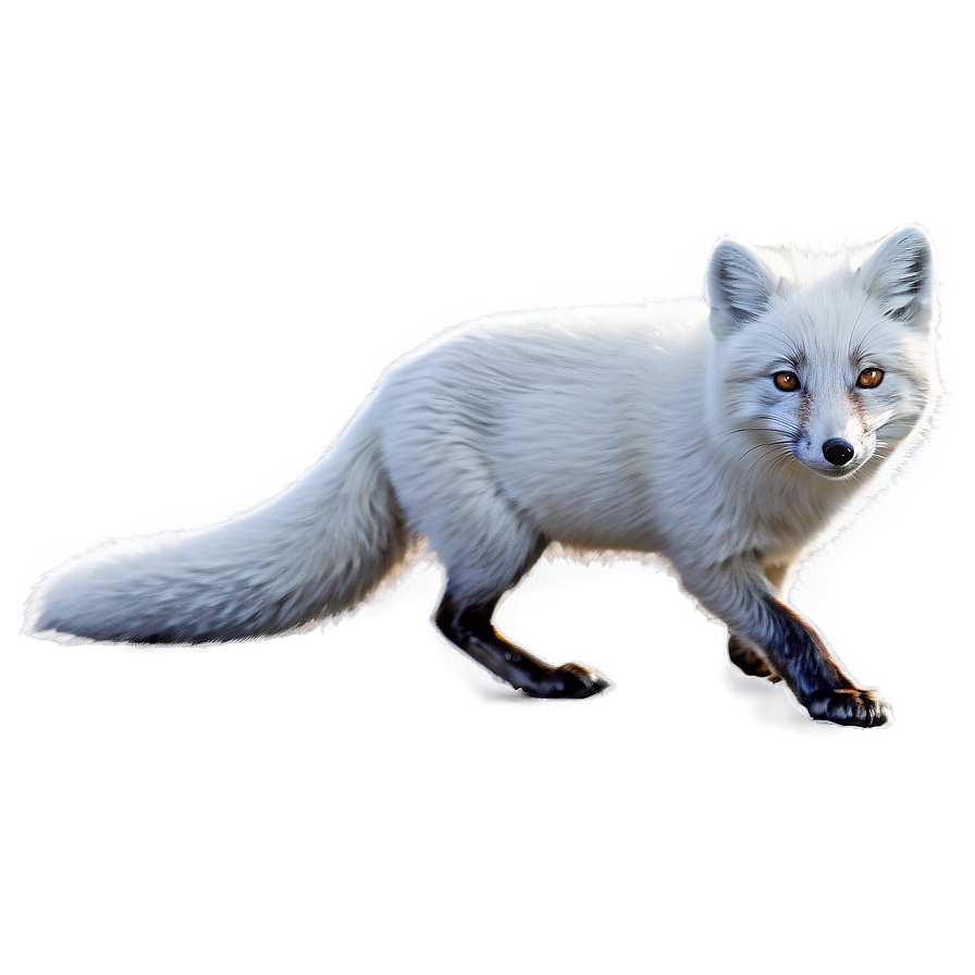 Arctic Fox Hunting Pose PNG pra PNG with transparent background