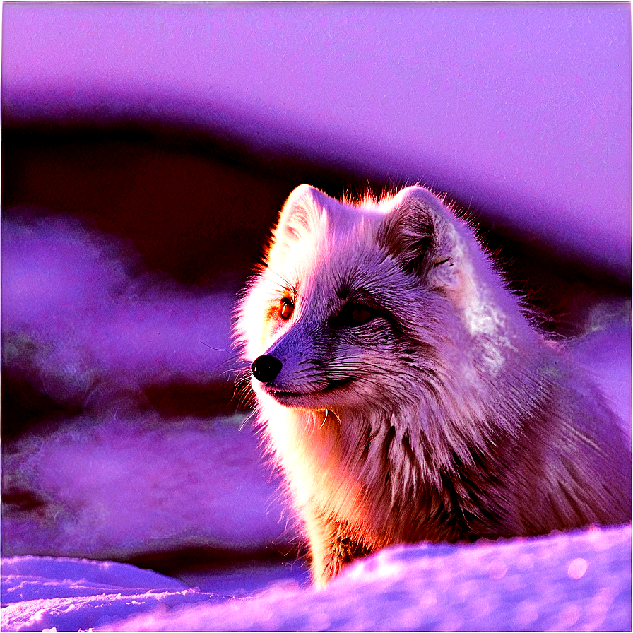 Arctic Fox in Arctic Tundra PNG qac24 PNG with transparent background