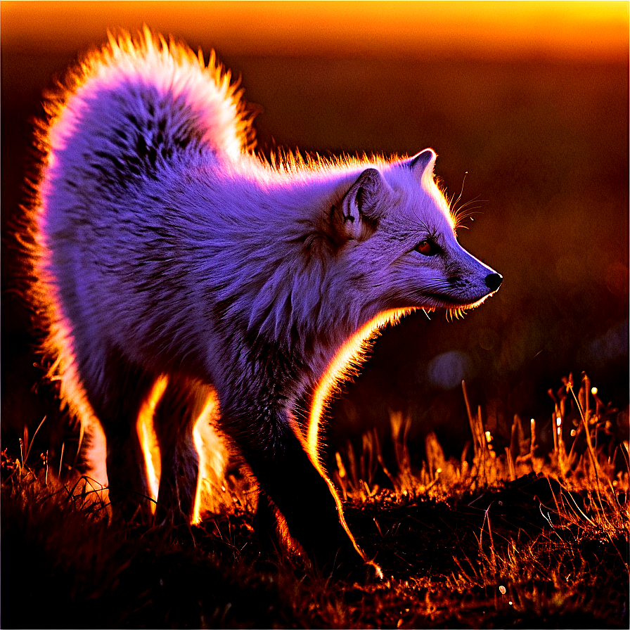 Arctic Fox In Golden Hour Png 06232024