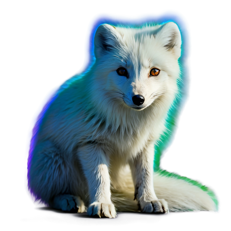 Arctic Fox in Northern Lights PNG ovt56 PNG with transparent background