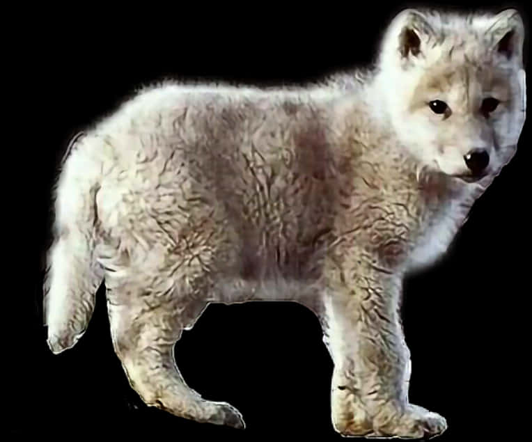 Arctic Wolf Cub Standing