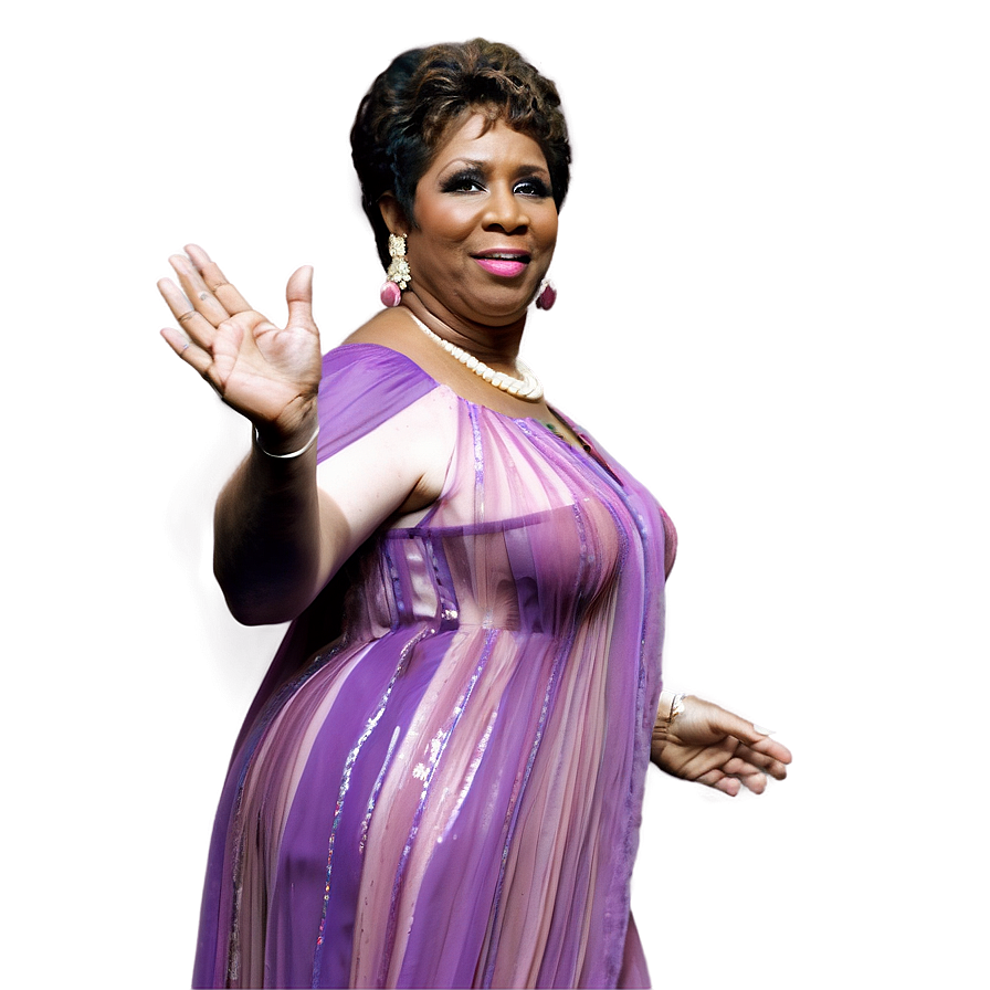 Aretha Franklin Legendary Pose Png 06252024