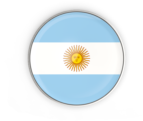 Round Button With Metal Frame - Argentina Flag Circle Png, Transparent Png PNG with transparent background
