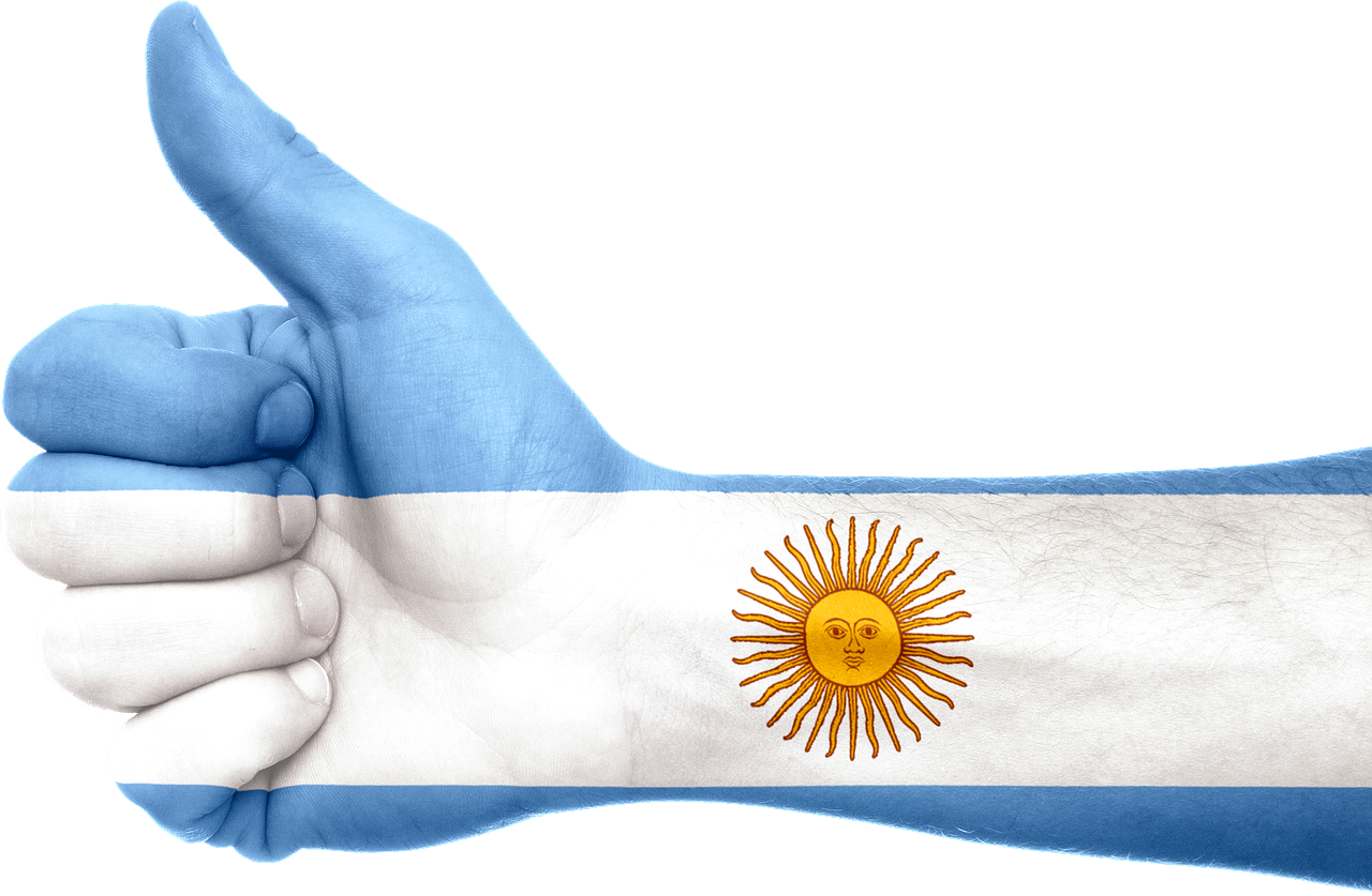 Argentina Flag Thumbs Up Gesture