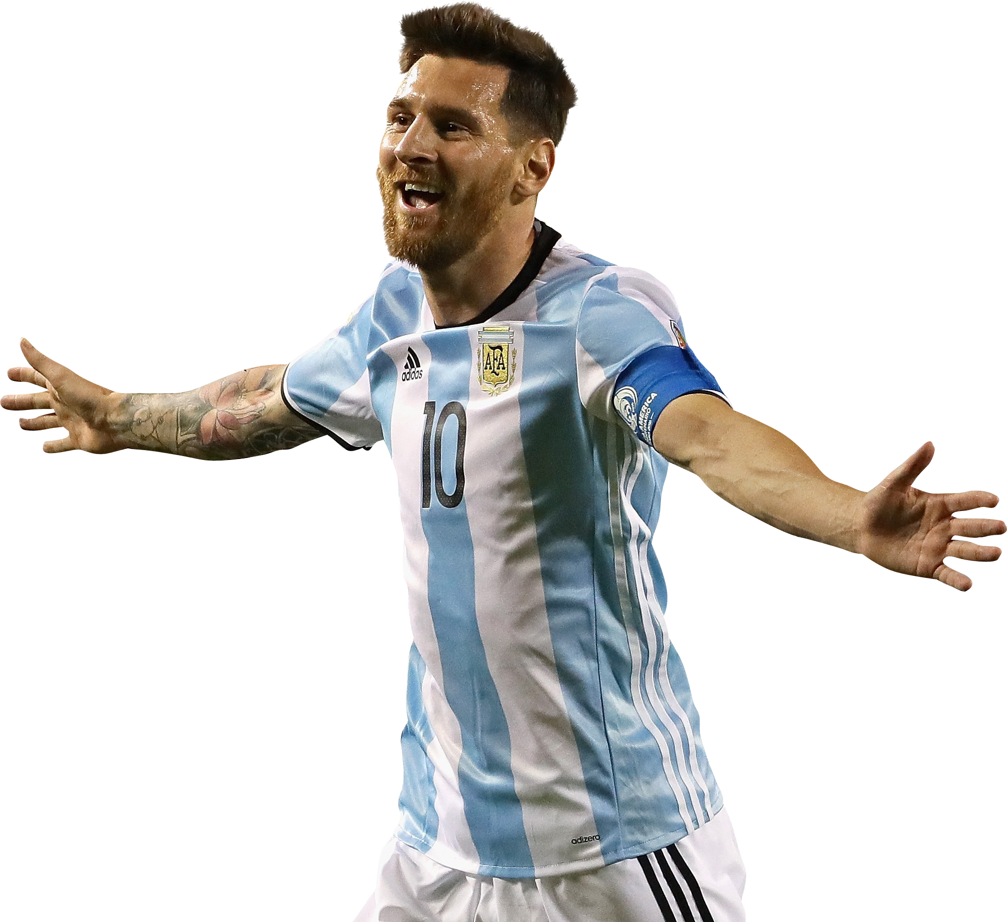 Argentinian Footballer Celebration PNG with transparent background