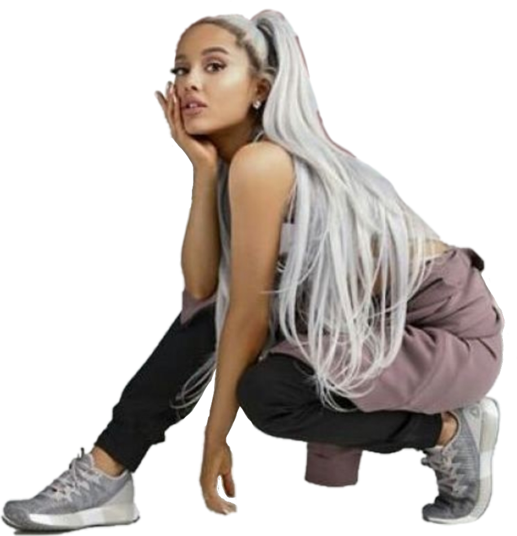 Ariana Grande Squatting Pose