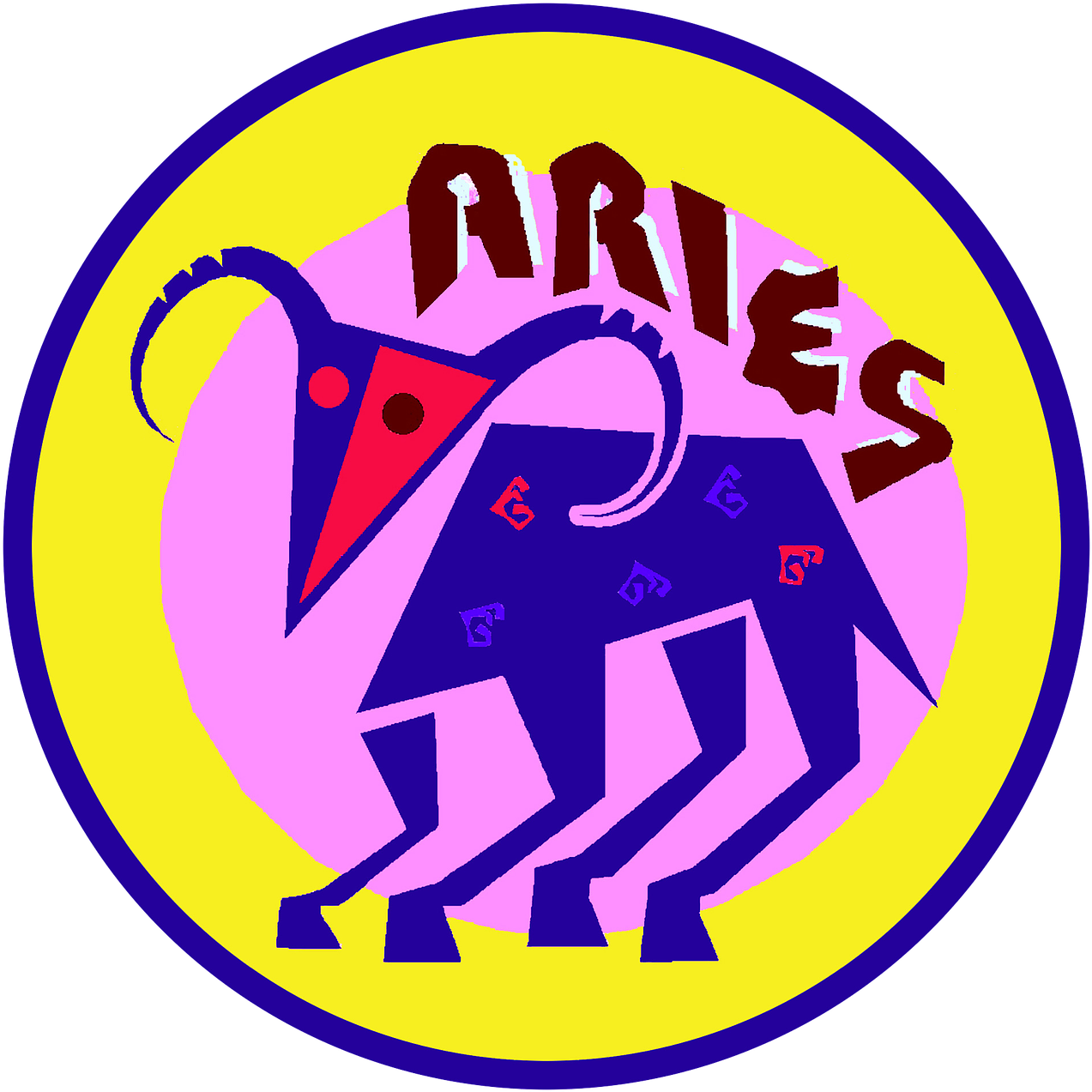 Aries Zodiac Sign Artwork PNG with transparent background