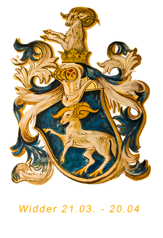 Aries Zodiac Sign Crest PNG with transparent background