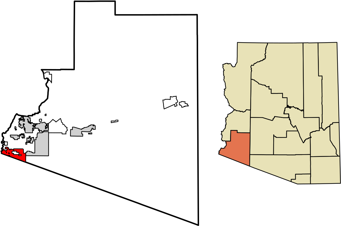 Arizona State Outlinewith Counties