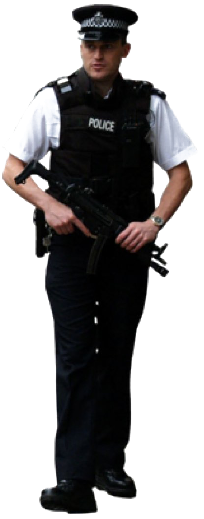 Armed Police Officer Standing