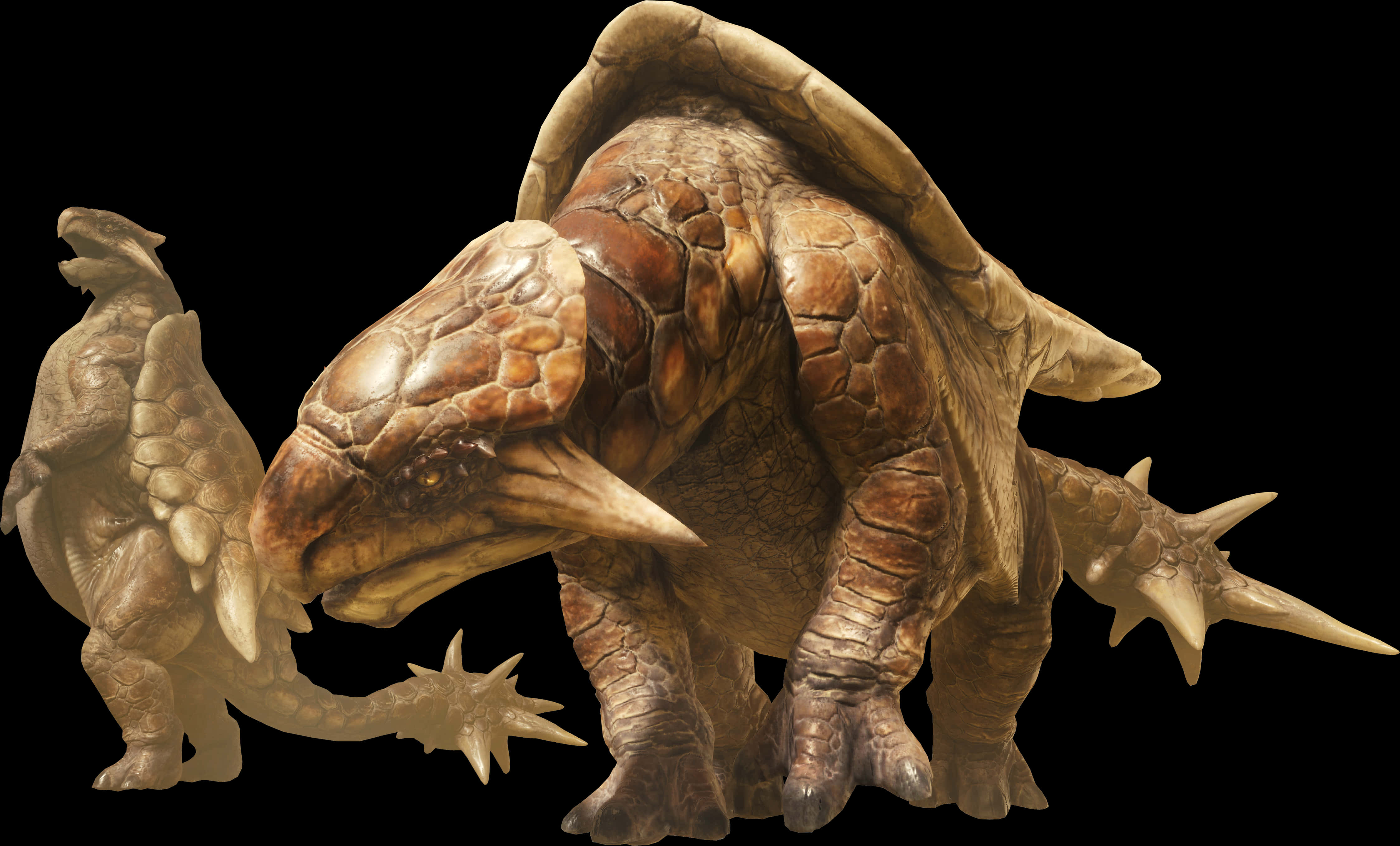 Armored Turtle Creature PNG with transparent background