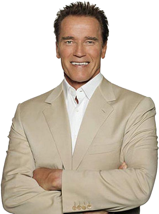 Arnold Schwarzenegger Beige Suit Portrait