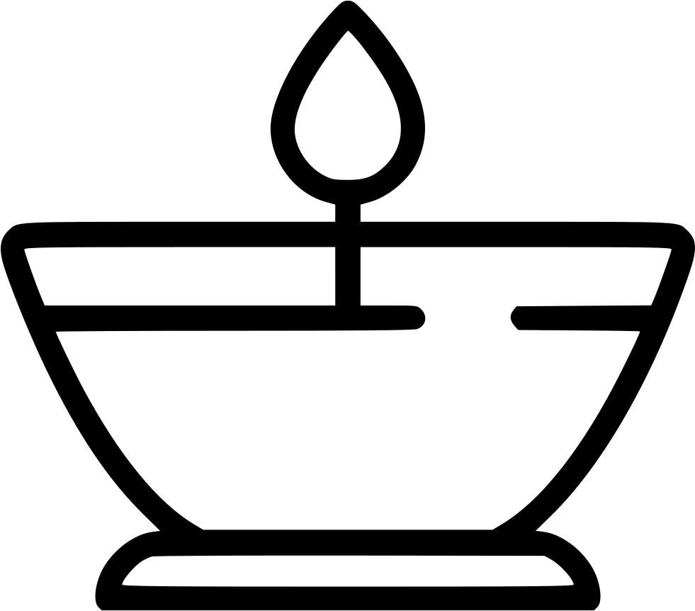 Aromatherapy Candle Line Art PNG with transparent background