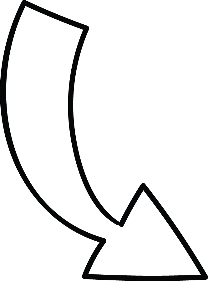 Arrow Down Curve Doodle , Png Download - Curved Doodle Transparent Background Arrow, Png Download PNG with transparent background