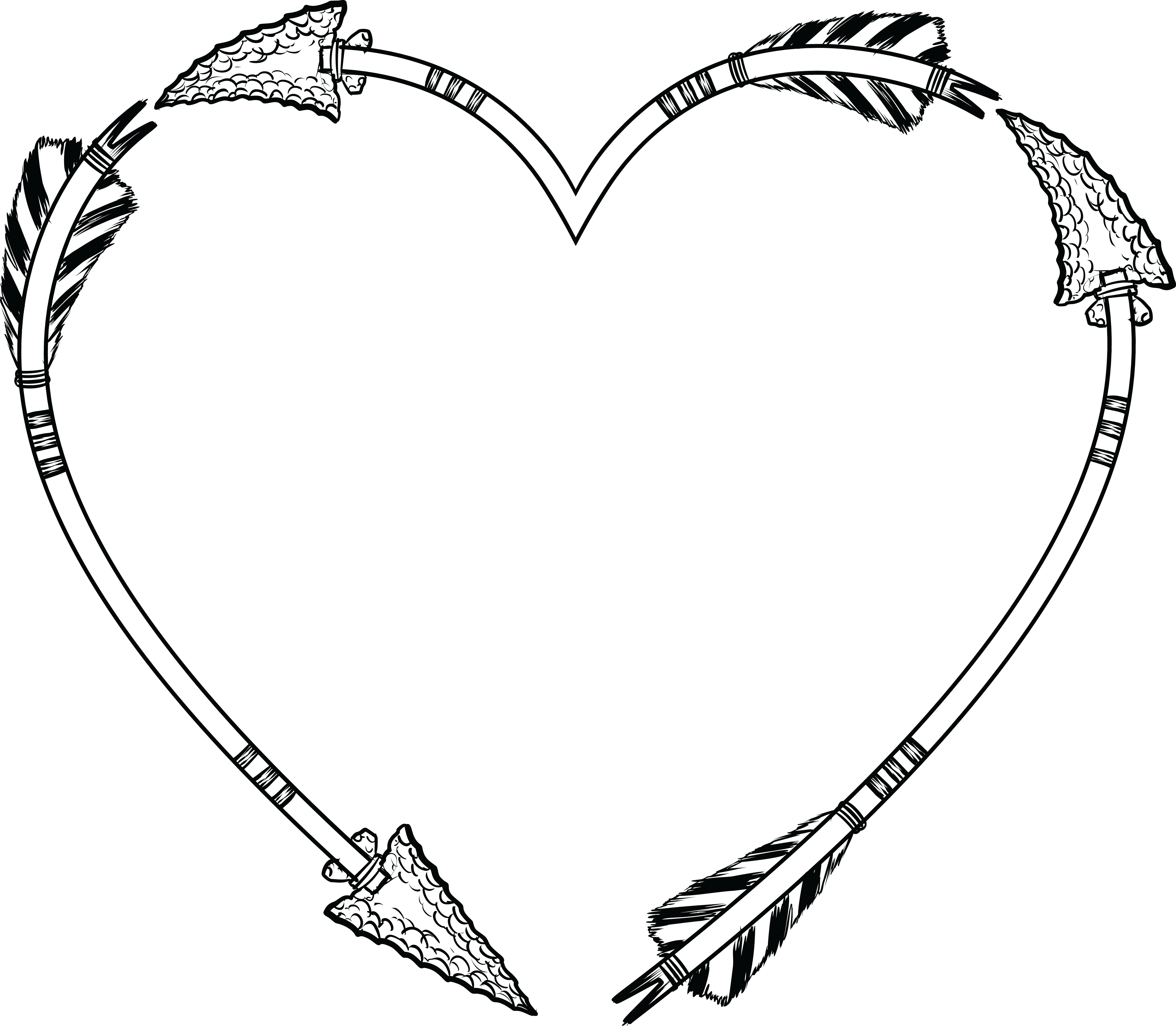 Arrow Heart Line Art