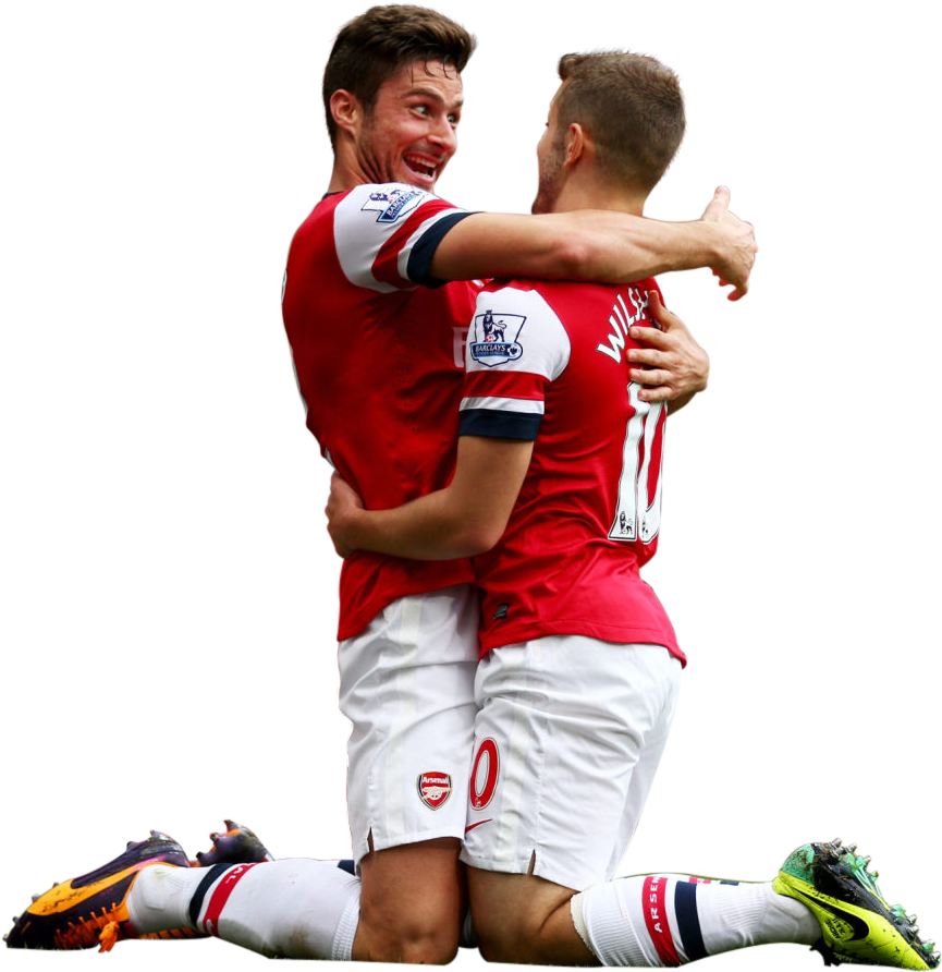 Arsenal Players Celebrating Victory